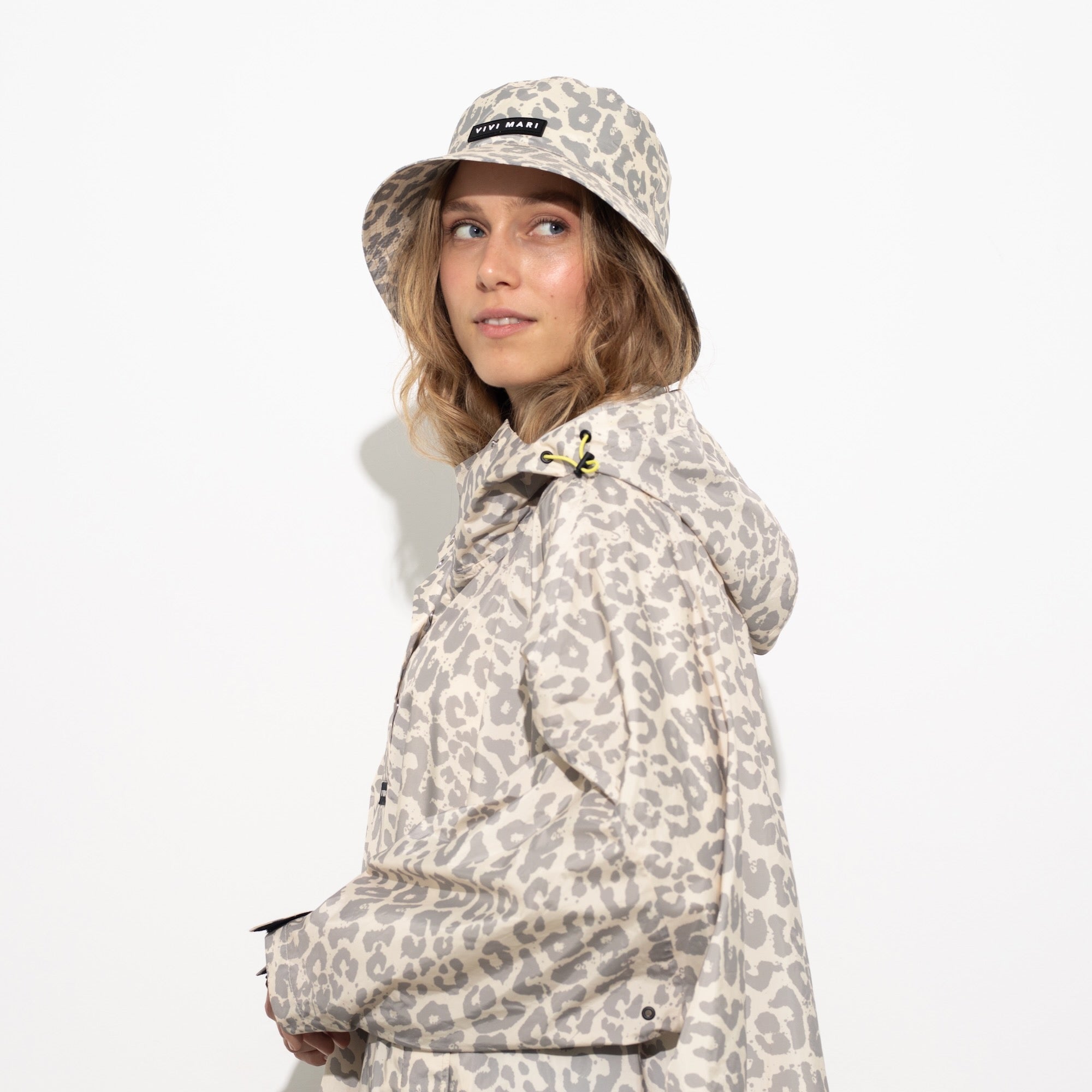 Bucket Hat leo splashes grey/sand - VIVI MARI