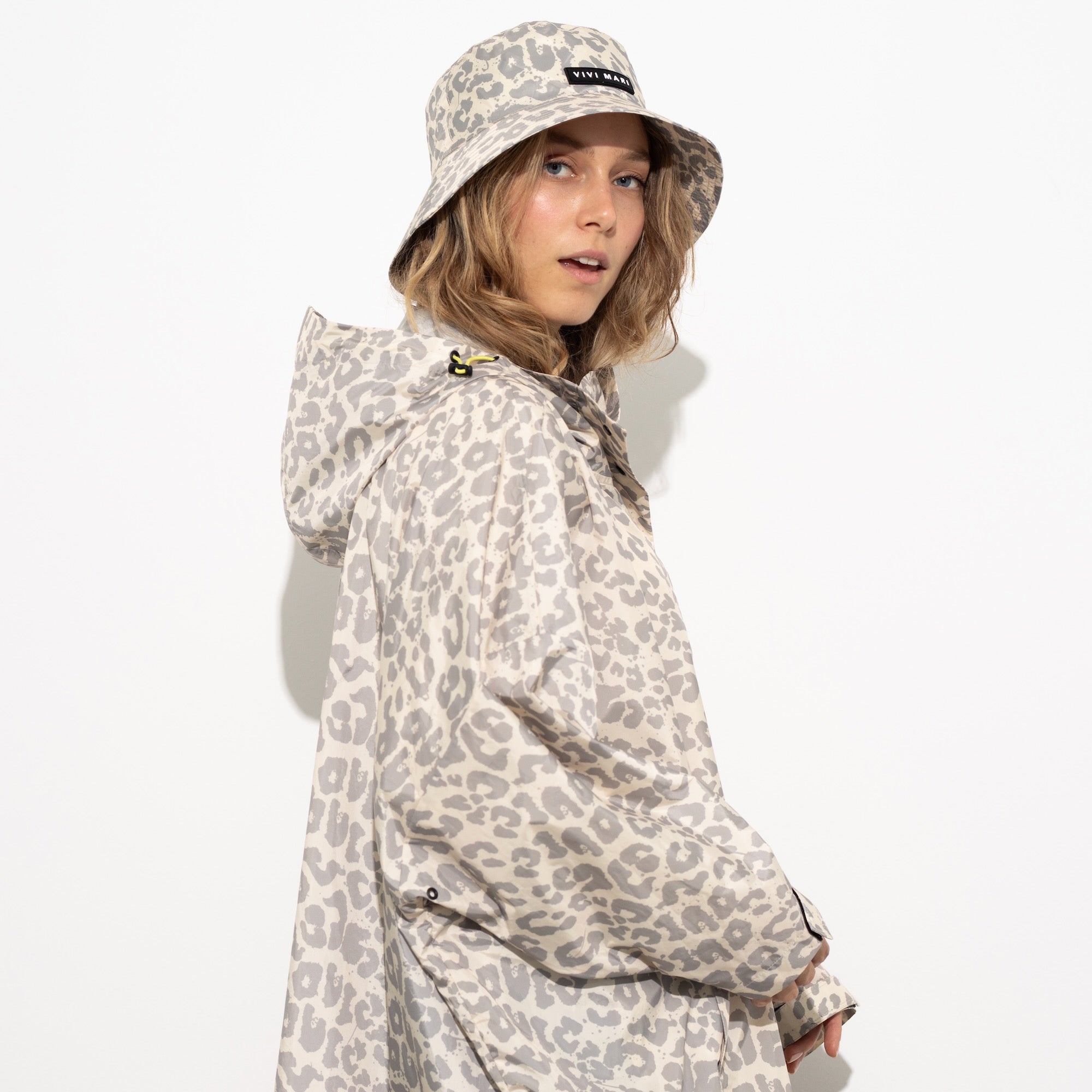 Bucket Hat leo splashes grey/sand - VIVI MARI