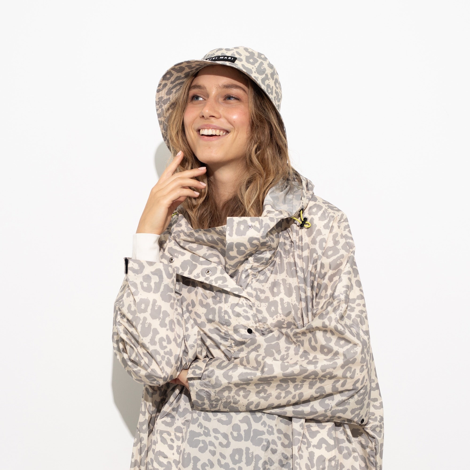 Bucket Hat leo splashes grey/sand - VIVI MARI