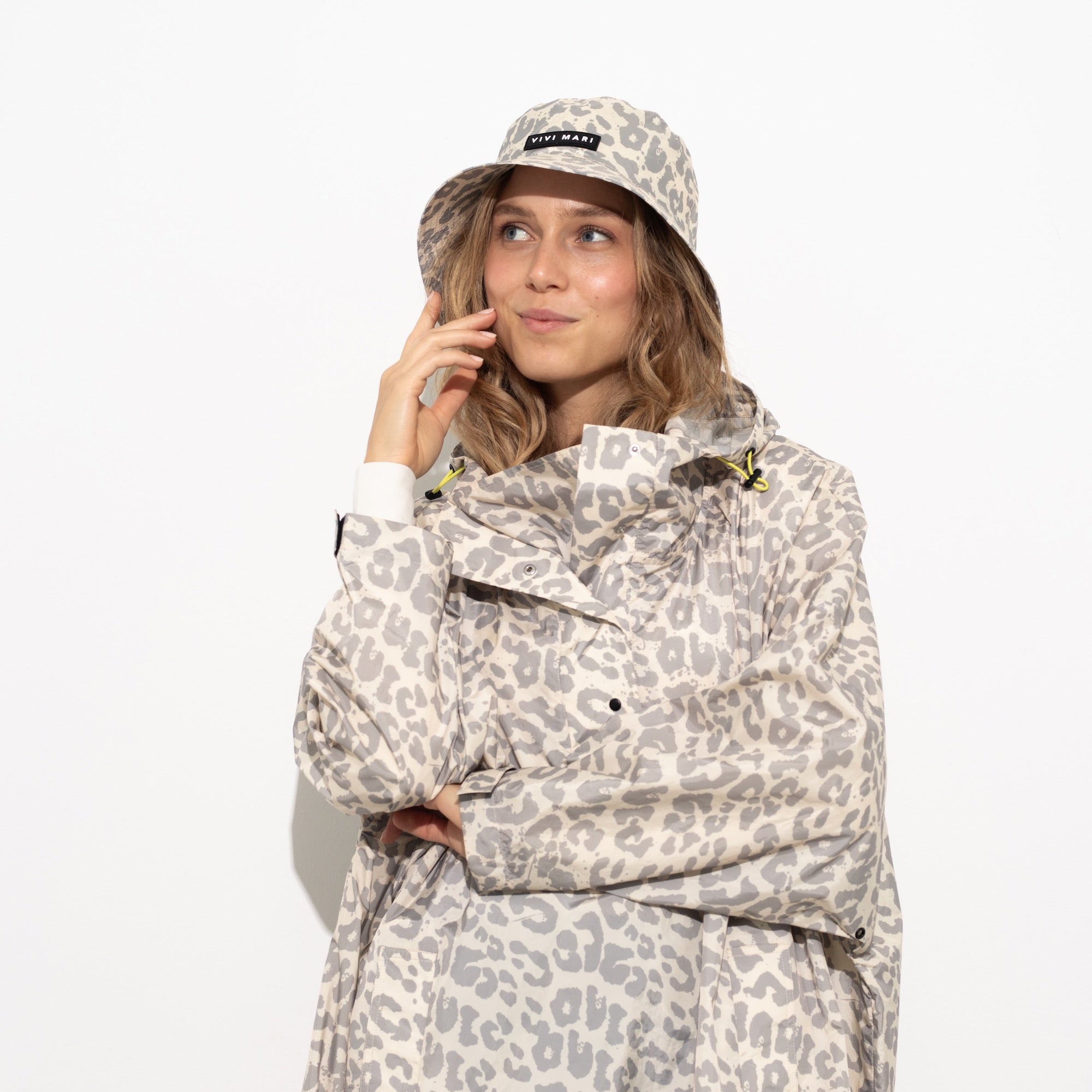 Bucket Hat leo splashes grey/sand - VIVI MARI