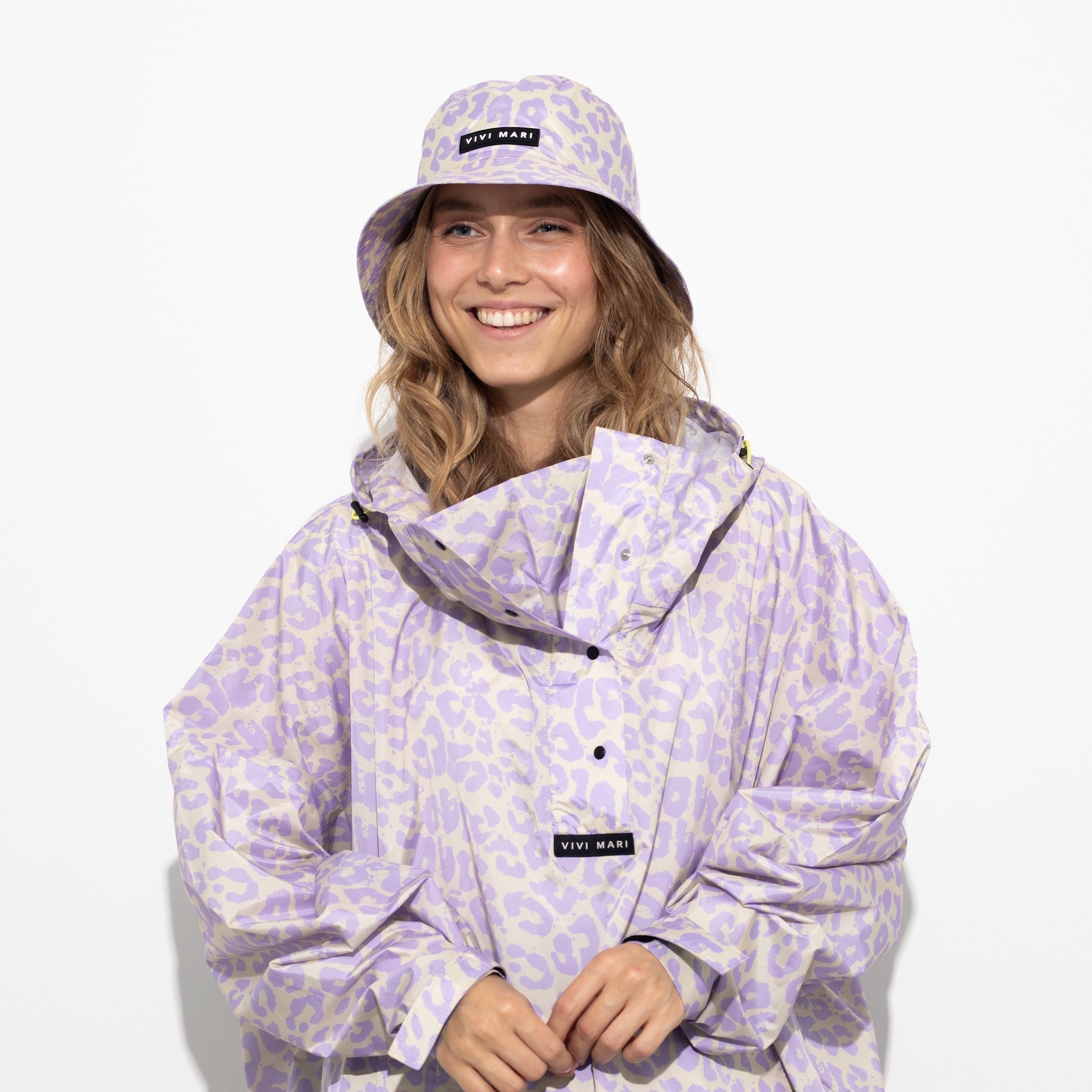 Bucket Hat leo splashes lavender/grey - VIVI MARI