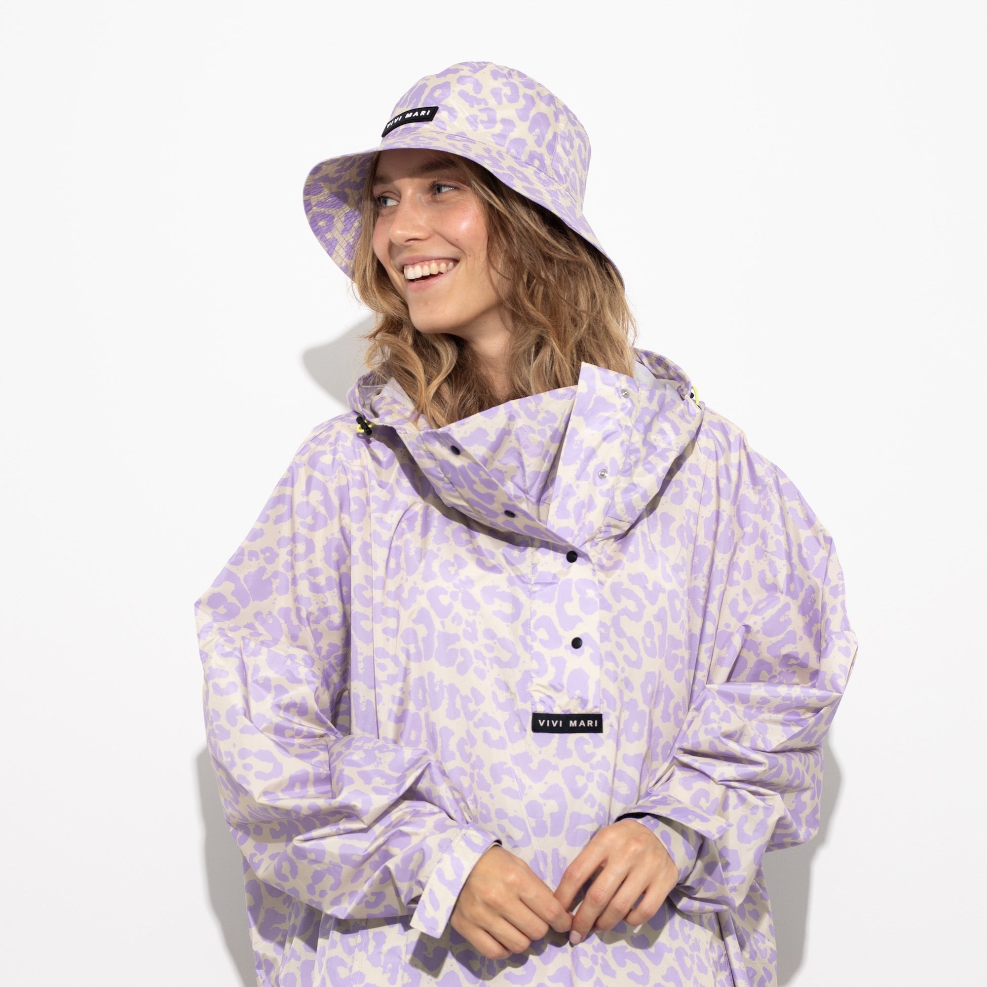 Bucket Hat leo splashes lavender/grey - VIVI MARI