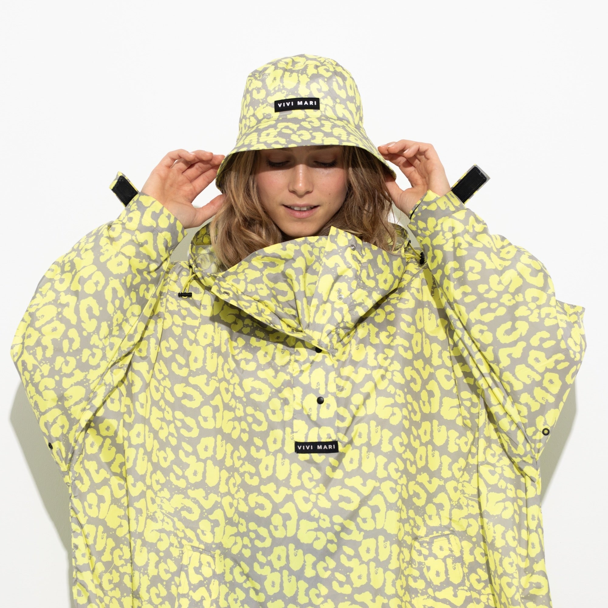 Bucket Hat leo splashes yellow/grey - VIVI MARI