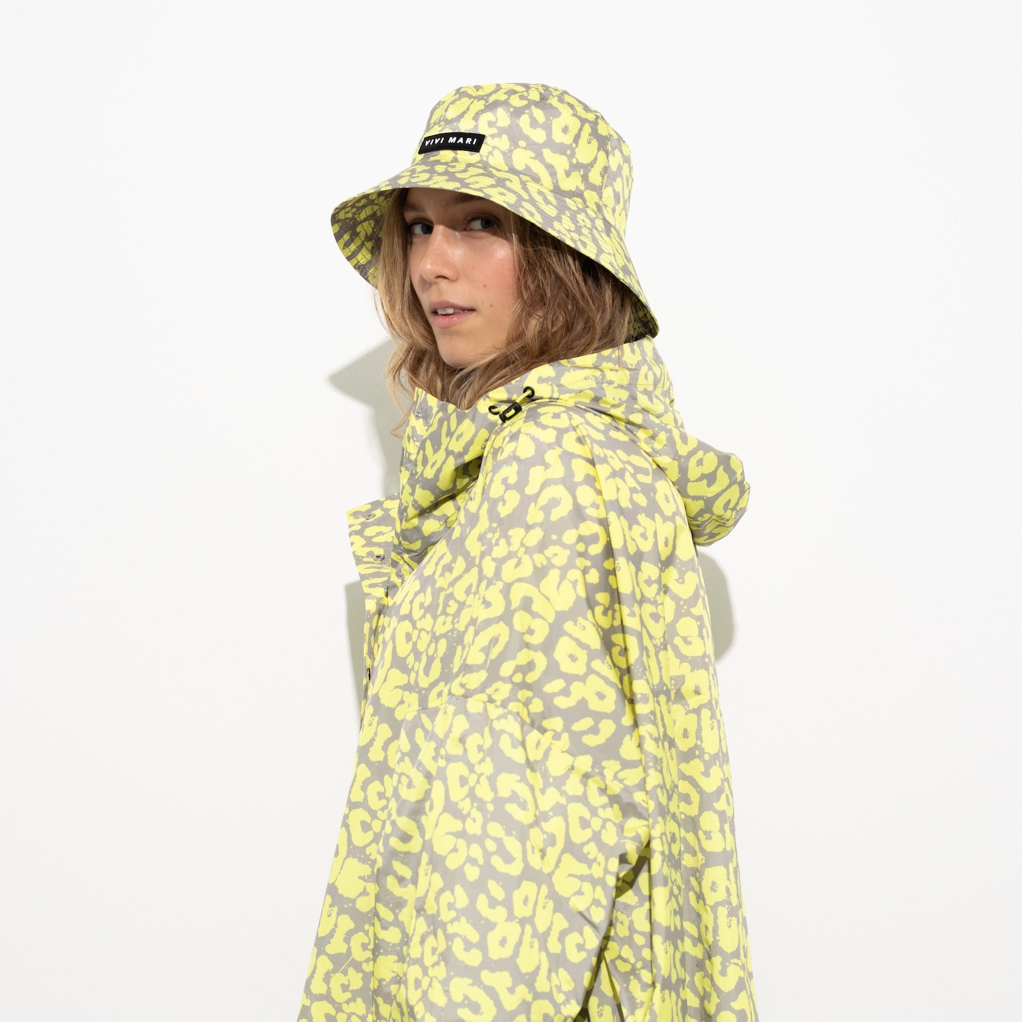 Bucket Hat leo splashes yellow/grey - VIVI MARI