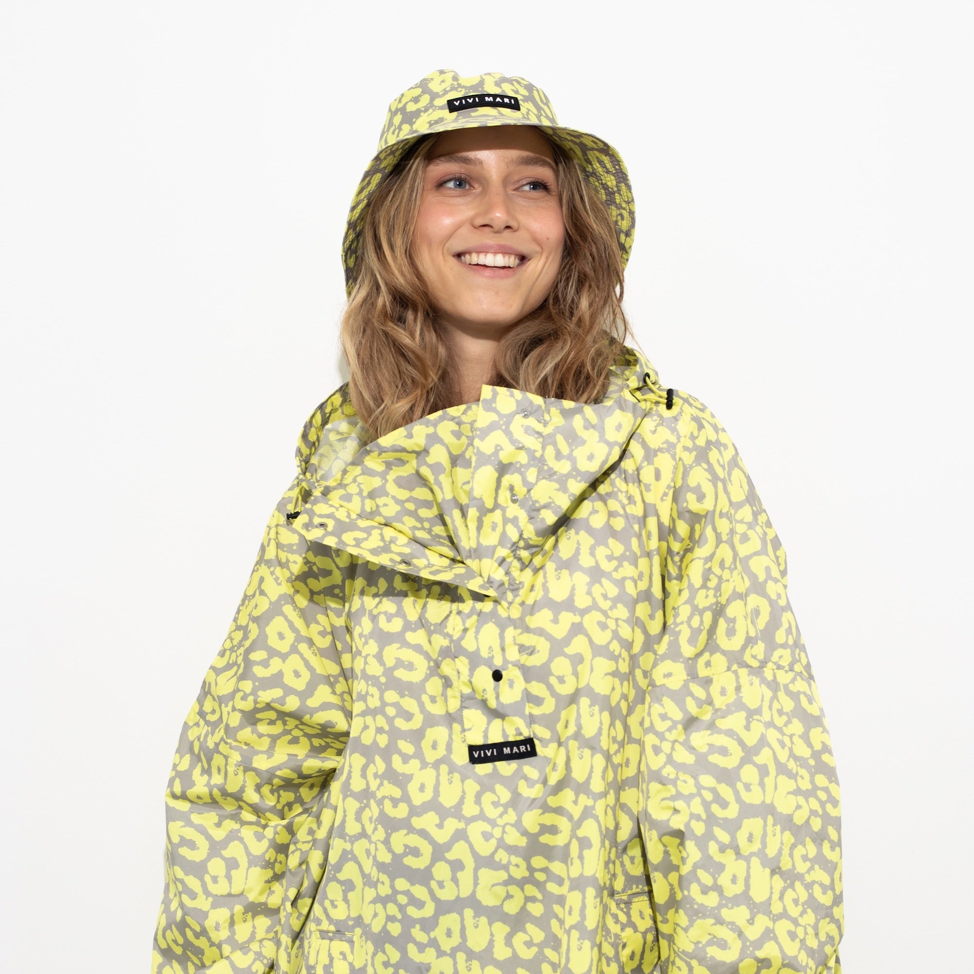 Bucket Hat leo splashes yellow/grey - VIVI MARI