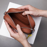 crossbody bag small + strap basic woven - tan - VIVI MARI