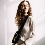 crossbody bag + strap basic woven - black - VIVI MARI
