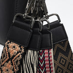crossbody bag + strap basic woven - black - VIVI MARI