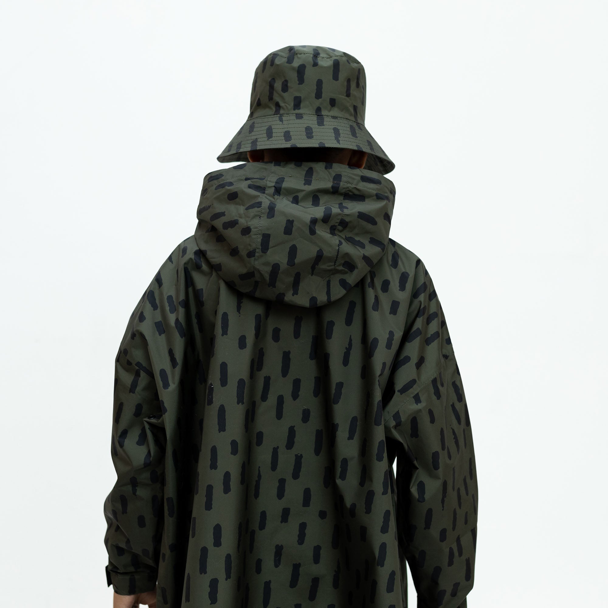 Kids Bucket Hat drops olive/black - VIVI MARI