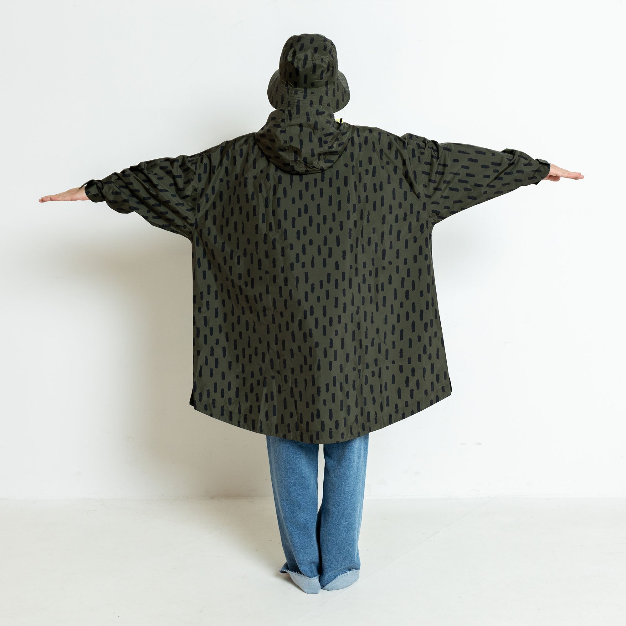 Kids Bucket Hat drops olive/black - VIVI MARI