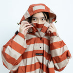 Kids Raincoat bold stripes cinnamon/latte - VIVI MARI