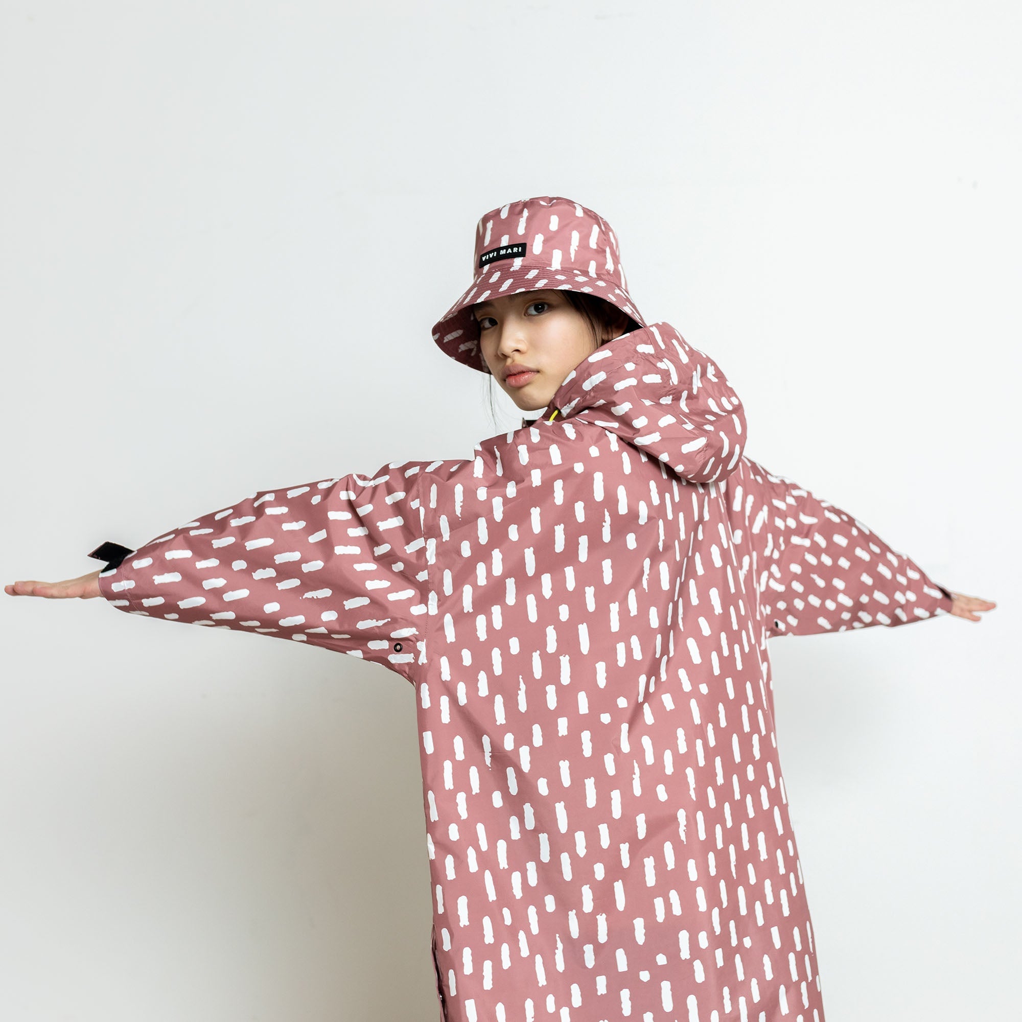 Kids Raincoat drops mauve/white - VIVI MARI