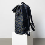 Padded Backpack medium - leo splashes navy/olive - VIVI MARI