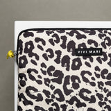 Padded Laptop Sleeve 13"/14" - leo splashes black/sand - VIVI MARI