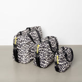 padded tote bag large + strap basic woven slim - leo splashes black/sand - VIVI MARI