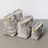padded tote bag large + strap basic woven slim - leo splashes grey/sand - VIVI MARI