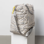 padded tote bag large + strap basic woven slim - leo splashes grey/sand - VIVI MARI
