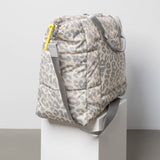 padded tote bag large + strap basic woven slim - leo splashes grey/sand - VIVI MARI