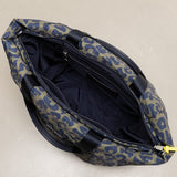 padded tote bag large + strap basic woven slim - leo splashes navy/olive - VIVI MARI