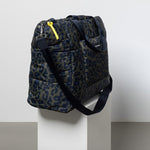 padded tote bag large + strap basic woven slim - leo splashes navy/olive - VIVI MARI