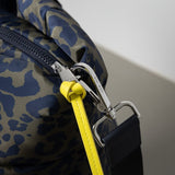 padded tote bag large + strap basic woven slim - leo splashes navy/olive - VIVI MARI