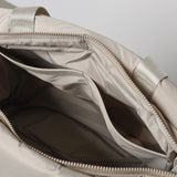 padded tote bag large + strap basic woven slim - stone - VIVI MARI