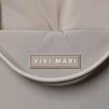 padded tote bag large + strap basic woven slim - stone - VIVI MARI