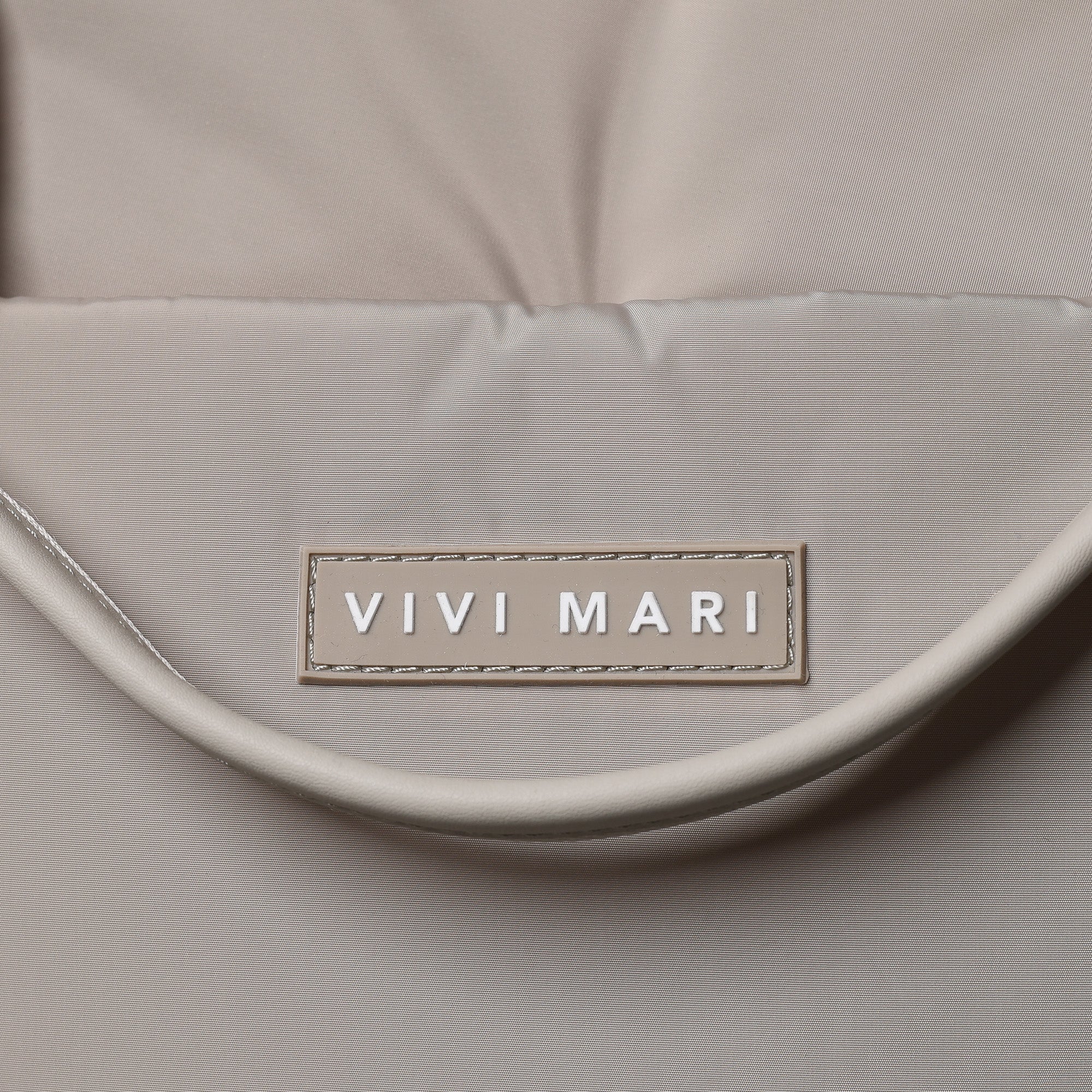 padded tote bag large + strap basic woven slim - stone - VIVI MARI