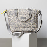 padded tote bag medium + strap basic woven slim - leo splashes grey/sand - VIVI MARI