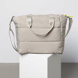 padded tote bag medium + strap basic woven slim - stone - VIVI MARI