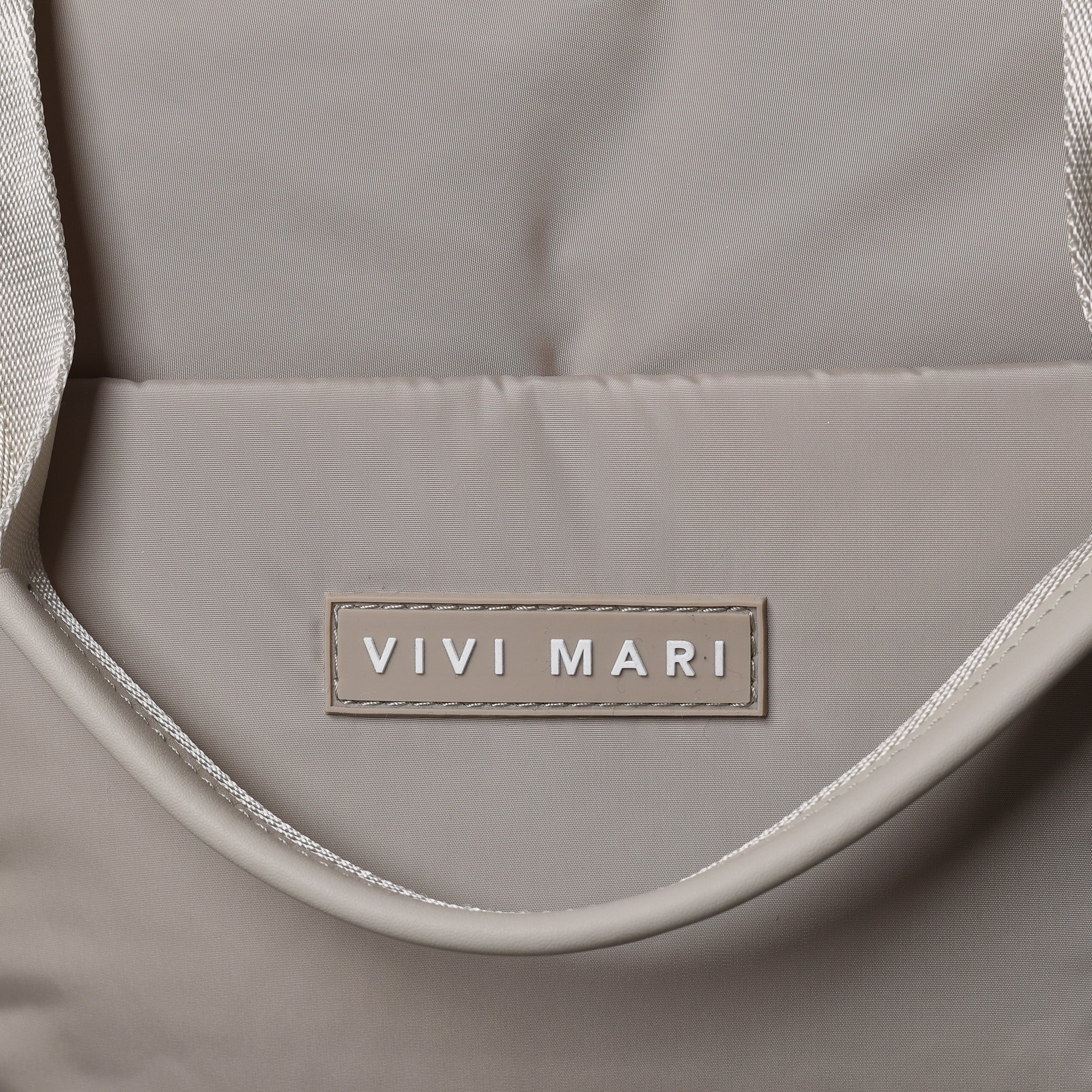 padded tote bag medium + strap basic woven slim - stone - VIVI MARI