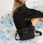 padded tote bag small + strap basic woven slim - black - VIVI MARI