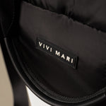 padded tote bag small + strap basic woven slim - black - VIVI MARI