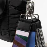 padded tote bag small + strap basic woven slim - black - VIVI MARI