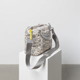 padded tote bag small + strap basic woven slim - leo splashes grey/sand - VIVI MARI