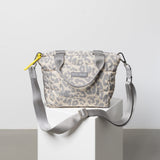 padded tote bag small + strap basic woven slim - leo splashes grey/sand - VIVI MARI