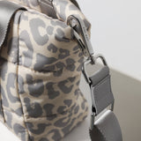 padded tote bag small + strap basic woven slim - leo splashes grey/sand - VIVI MARI