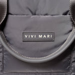 padded tote bag small + strap basic woven slim - taupe - VIVI MARI
