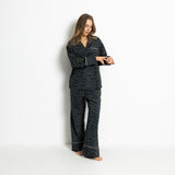 Pyjama Pants - leo splashes navy/olive - VIVI MARI