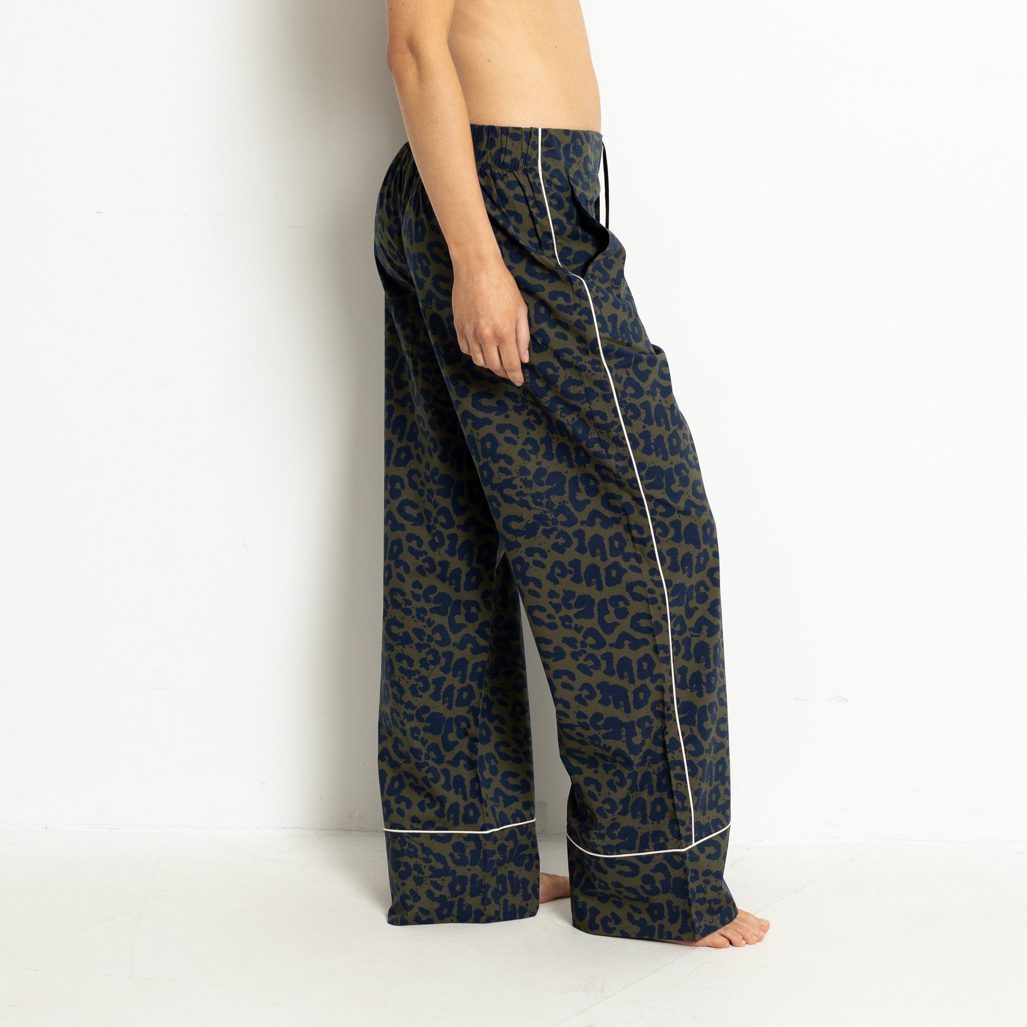 Pyjama Pants - leo splashes navy/olive - VIVI MARI