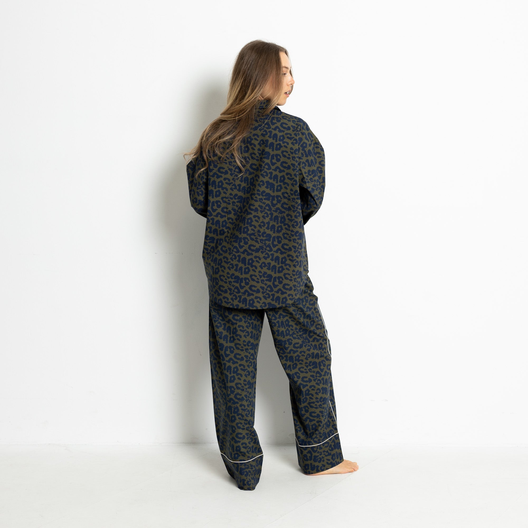 Pyjama Pants - leo splashes navy/olive - VIVI MARI