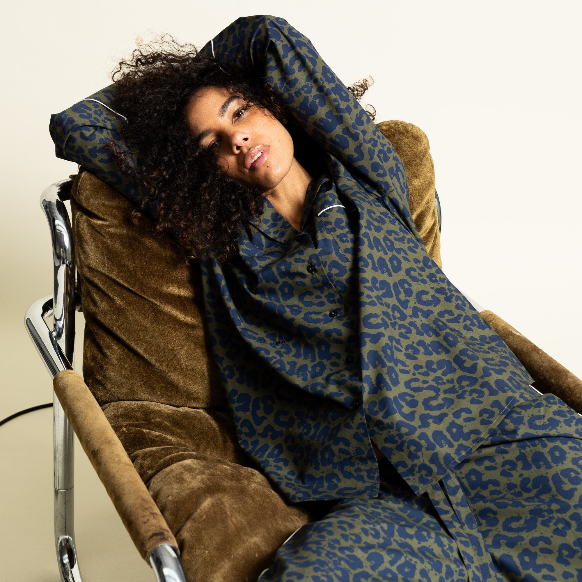 Pyjama Pants - leo splashes navy/olive - VIVI MARI