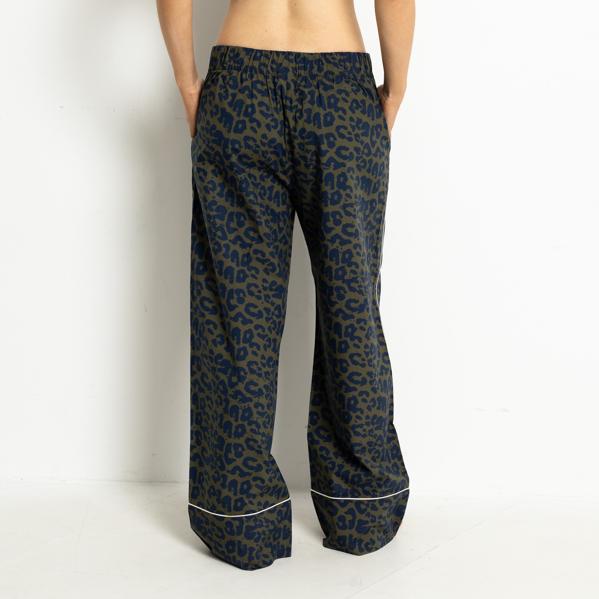 Pyjama Pants - leo splashes navy/olive - VIVI MARI