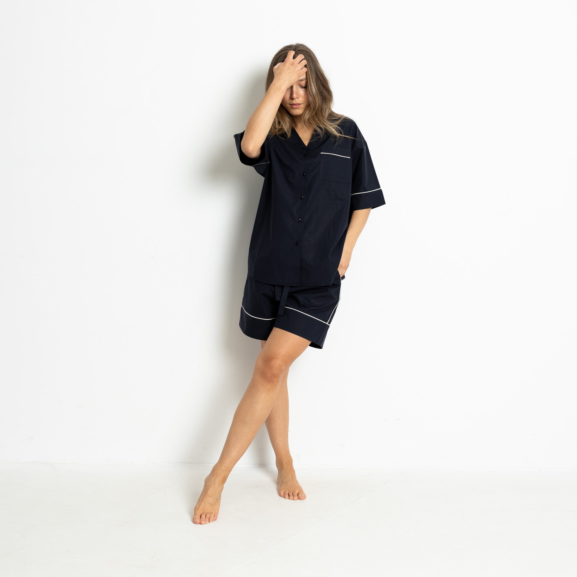 Pyjama Set (Shorts + Shirt short sleeve) - solid navy - VIVI MARI