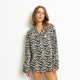 Pyjama Shirt long sleeve - leo splashes black/sand - VIVI MARI