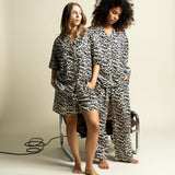 Pyjama Shorts - leo splashes black/sand - VIVI MARI