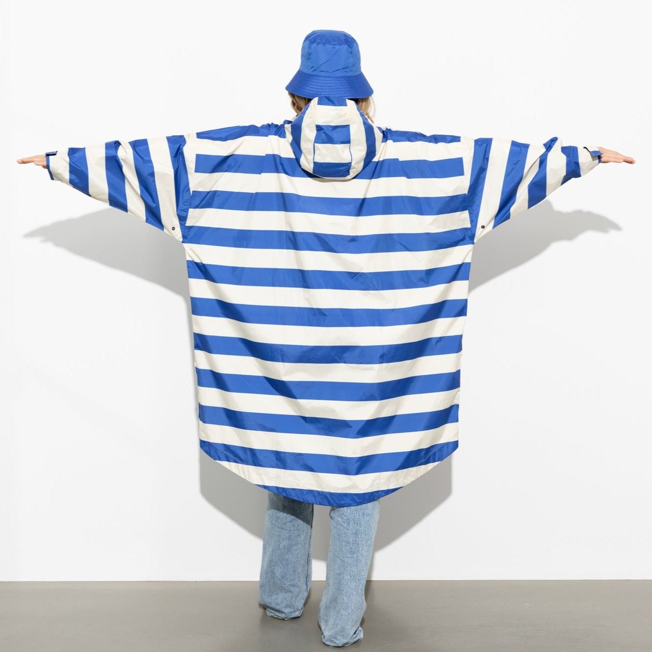 Raincoat bold stripes - blue/sand - VIVI MARI