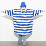 Raincoat bold stripes - blue/sand - VIVI MARI