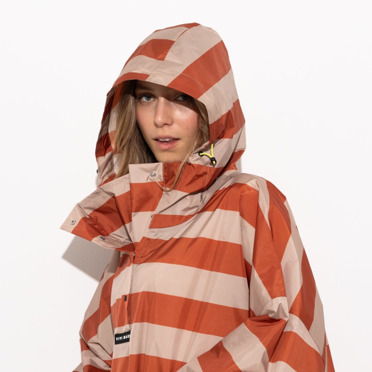 Striped raincoat deals