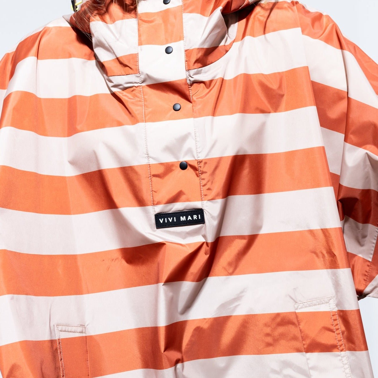 Raincoat bold stripes - cinnamon/latte - VIVI MARI